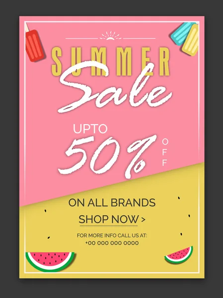 Sommar försäljning affisch, Banner eller Flyer design. — Stock vektor