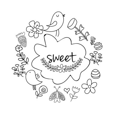 Yaratıcı doodle tarzı parti çerçevesi.