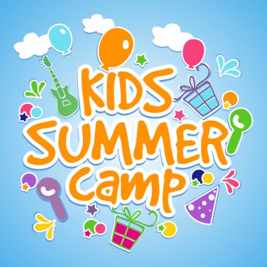 Kids Yaz Kampı Afişi, Banner veya Flyer tasarımı.
