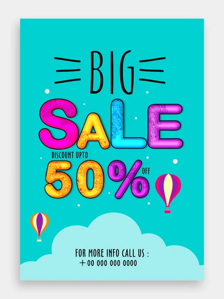 Big Sale Template, Banner or Flyer design. — 스톡 벡터