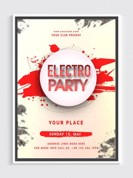 Electro Musical party Flyer lub banner. — Wektor stockowy