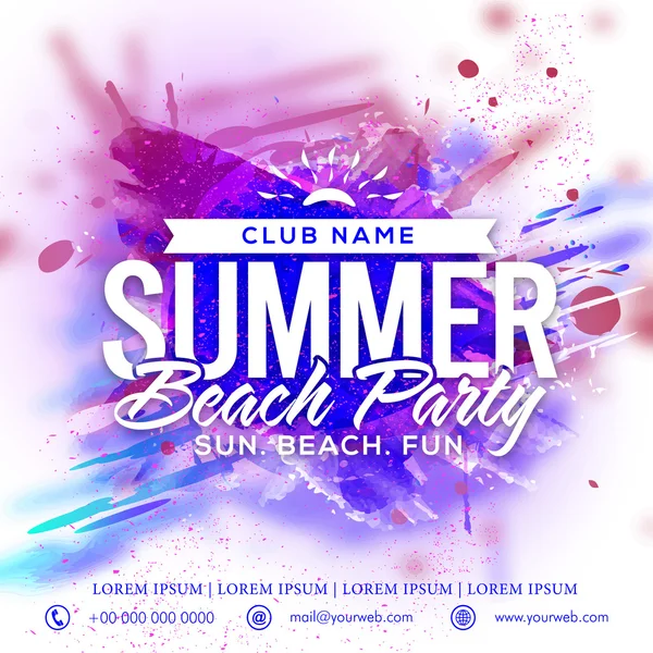 Summer Beach Party Template, Banner or Invitation.