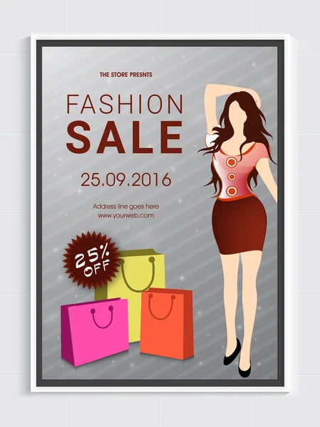 Fashion Sale Flyer eller banner. — Stock vektor