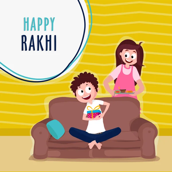 Χαριτωμένα παιδιά για Raksha Bandhan γιορτή. — Διανυσματικό Αρχείο
