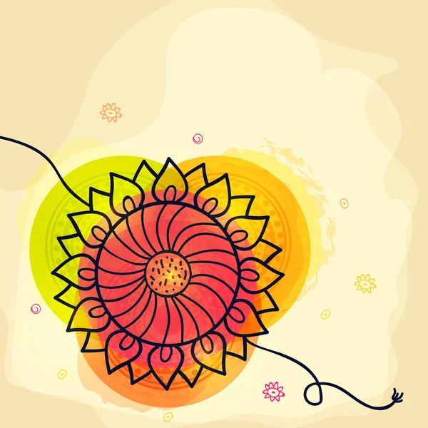 Beau rakhi pour la célébration de Raksha Bandhan . — Image vectorielle