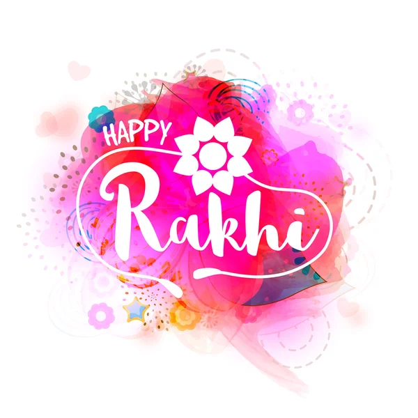 Tarjeta de felicitación con texto elegante para Happy Rakhi . — Archivo Imágenes Vectoriales