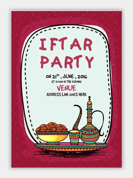 Pamflet, Banner sau Flyer pentru Iftar Party . — Vector de stoc