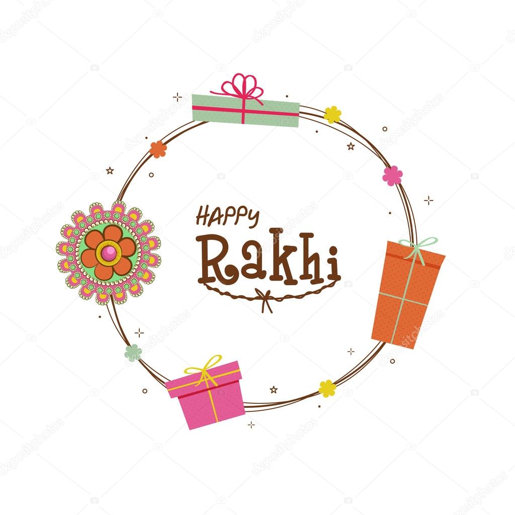 Greeting Card for Happy Rakhi celebration. Stock Illustration by ...