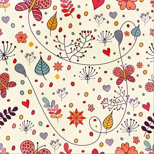 手描きの花の背景. — ストックベクタ