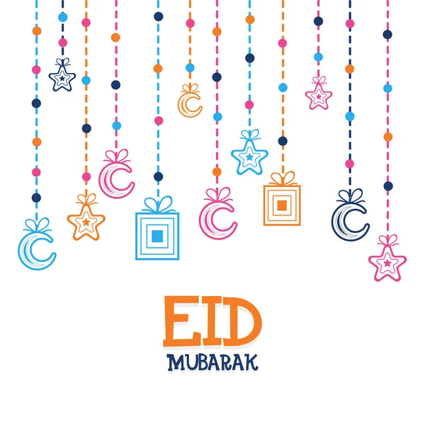 Greeting Card for Eid Mubarak celebration. — Stock Vector