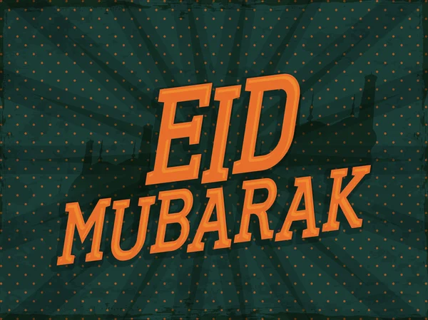 Cartaz, banner ou panfleto com texto elegante para Eid . — Vetor de Stock