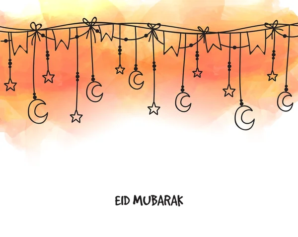 Greeting Card design for Islamic Festivals celebration. — Stock Vector