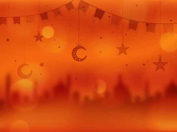 Δημιουργική απεικόνιση του εορτασμού των ισλαμικών εορτών. — Διανυσματικό Αρχείο