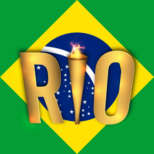 Plakat, Banner mit goldenem Text Rio. — Stockvektor