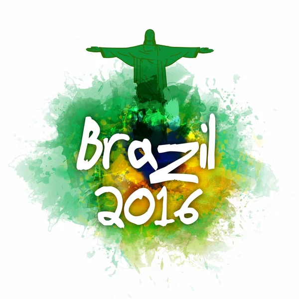 Brasil 2016 Póster, pancarta o folleto de diseño . — Vector de stock