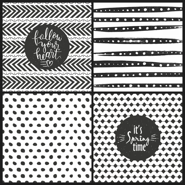 Set of hand drawn doodle patterns. — Stock Vector