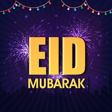 Bayram için Cami ile Pırıl pırıl arka plan.