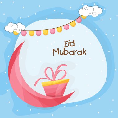 Eid Mubarak kutlama için tebrik kartı tasarımı.