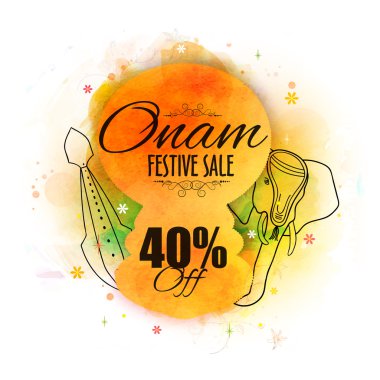 Onam Festive Satış Afişi, Banner veya Flyer tasarımı.