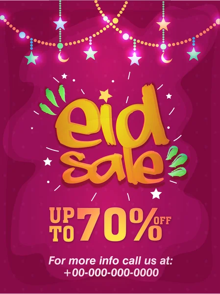 Eid Sale Poster or Sale Banner. — Stock Vector