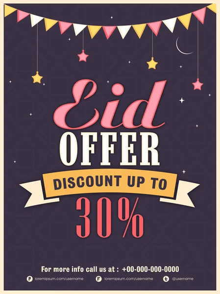 Eid Sale Poster or Sale Banner. — Stock Vector