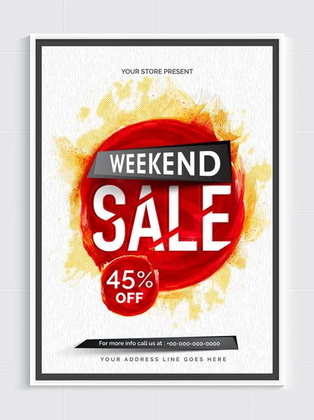 Weekend verkoop poster, banner of flyer ontwerp. — Stockvector