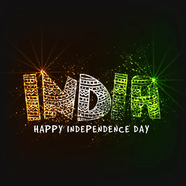 Texto tricolor para o Dia da Independência da Índia . — Vetor de Stock