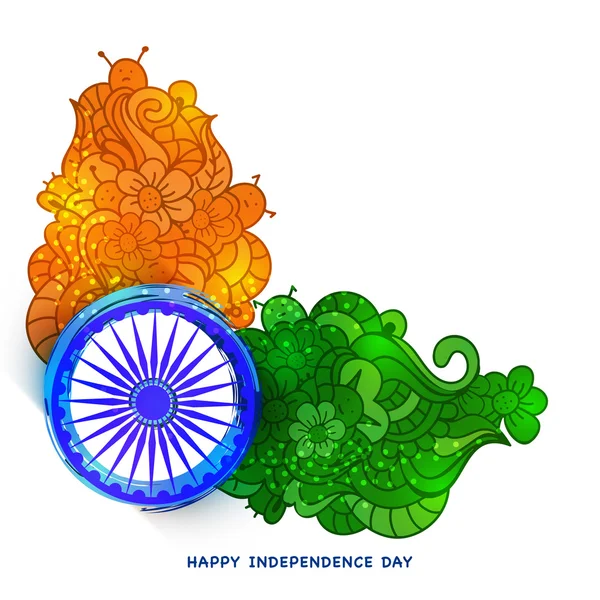 Tarjeta de felicitación para el Día de la Independencia India . — Vector de stock