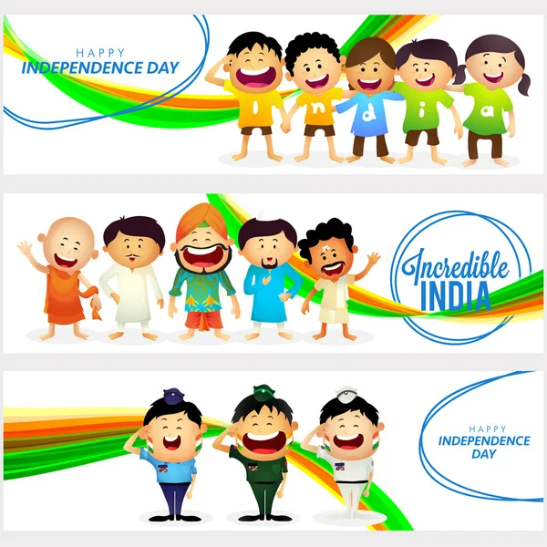 Σύνολο χαρακτήρων για την ημέρα της ανεξαρτησίας της Ινδίας. — Διανυσματικό Αρχείο