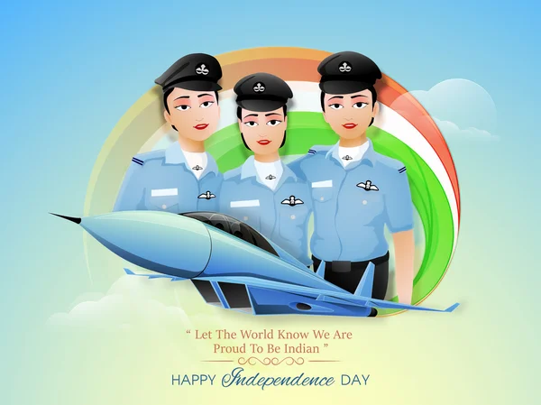 Women Fighter Pilots for Indian Independence Day. — 스톡 벡터