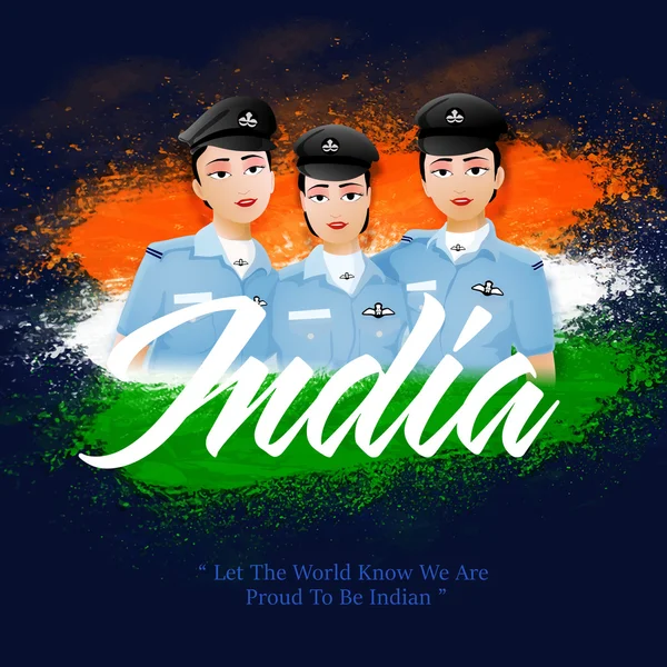 Women Fighter Pilots for Indian Independence Day. — ストックベクタ