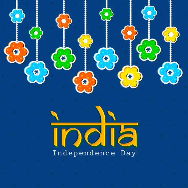 Tarjeta de felicitación para el Día de la Independencia India . — Vector de stock