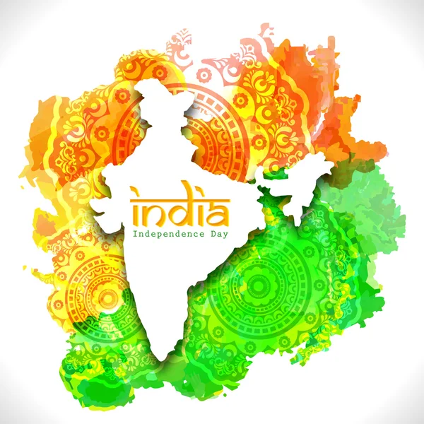 India Mappa per il giorno dell'indipendenza indiana . — Vettoriale Stock