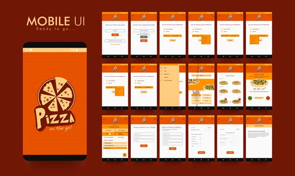 Ordem alimentar on-line Mobile App UI, UX e GUI . —  Vetores de Stock