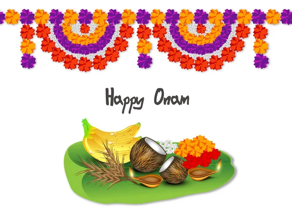Ilustración creativa para la celebración de Happy Onam . — Vector de stock