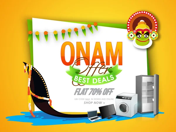 Onam Best Deals bieten Poster, Banner oder Flyer. — Stockvektor