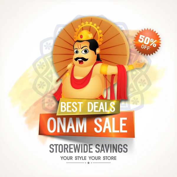 Beste deals Onam Sale poster, banner of flyer. — Stockvector