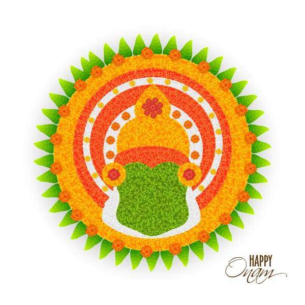 Beaux rangoli pour la célébration Happy Onam . — Image vectorielle