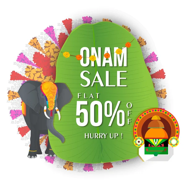 Onam Verkauf Poster, Banner oder Flyer-Design. — Stockvektor