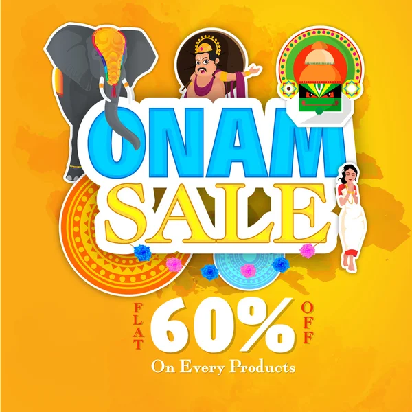 Onam Verkauf Poster, Banner oder Flyer-Design. — Stockvektor