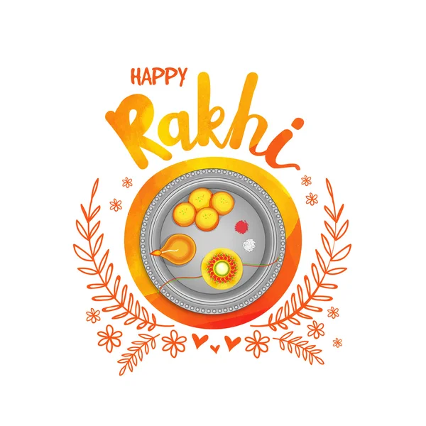 Grußkarte für ein fröhliches Rakhi-Fest. — Stockvektor