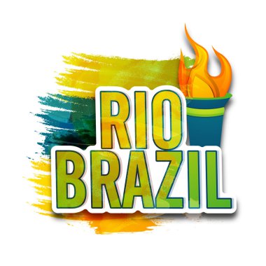 Rio Brezilya için meşale ile şık metin.