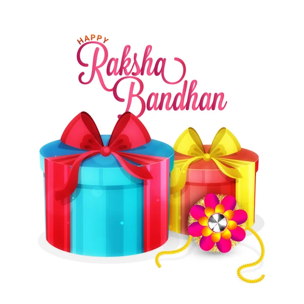Cajas de regalo brillantes para la celebración de Raksha Bandhan . — Archivo Imágenes Vectoriales