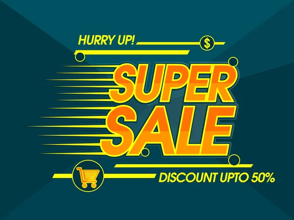 Super Sale Poster or Banner. — Stock Vector