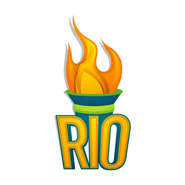 Torche créative pour les Jeux Olympiques de Rio . — Image vectorielle