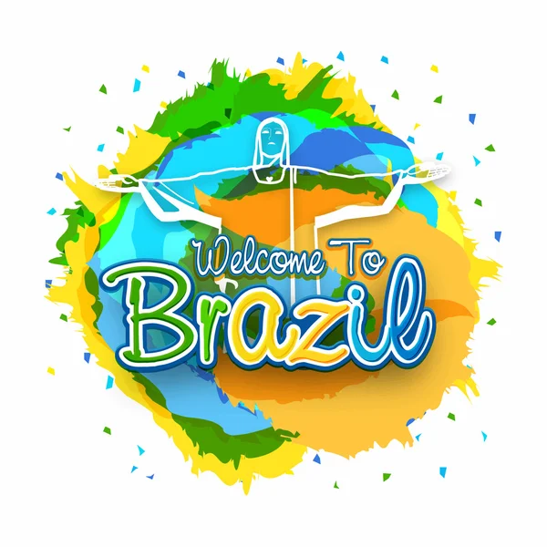 Bienvenido a Brasil Poster, Banner o Flyer design . — Vector de stock