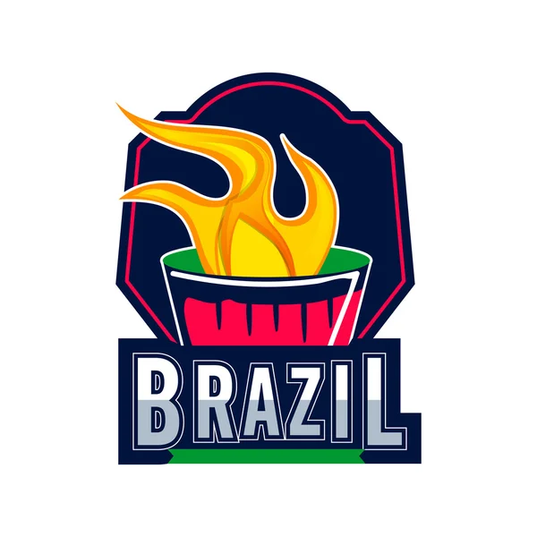 Insignia creativa para los Juegos Olímpicos de Brasil . — Vector de stock