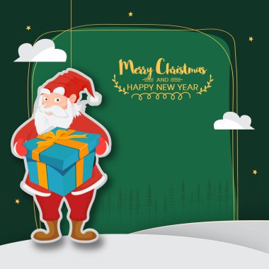 Noel kutlaması için Noel Baba ile Tebrik Kartı.