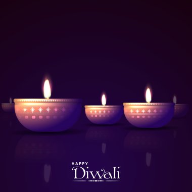 Diwali Kutlama için Işıklı Işıklı Lambalar.