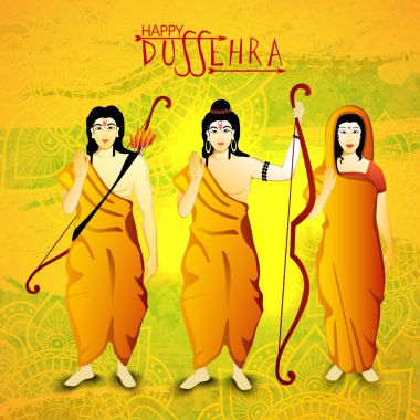 Tanrı Rama, Laxman ve Tanrıça Sita Dussehra için.